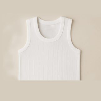 INNERO Men's Vest Cotton Sleevless Round Neck Vest Undershirt (White)