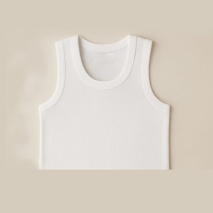 INNERO Men's Vest Cotton Sleevless Round Neck Vest Undershirt (White)