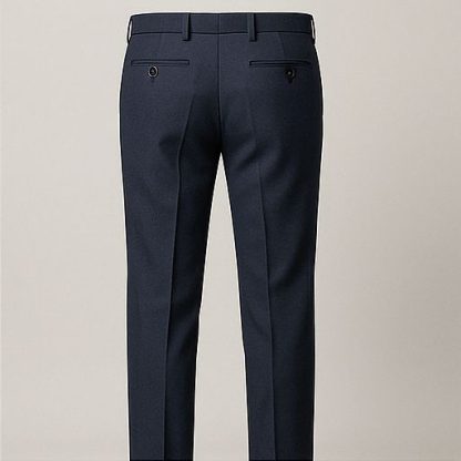 Men Navy Blue Formal Pant - Image 4