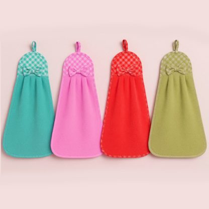 Microfiber Wash Basin Hanging Hand Kitchen Towel Napkin with Ties - Image 4
