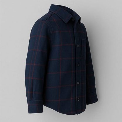 Men Navy Blue Checked Regular Fit Cotton Shirt - Image 4