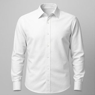Men Plain White Regular Fit Cotton Shirt