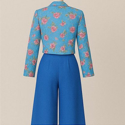 Jacket Style Indowestern Palazzo Blue Set - Image 2