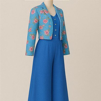 Jacket Style Indowestern Palazzo Blue Set - Image 3