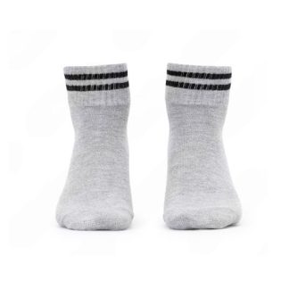 Compact Cotton Half Length White Gray Socks