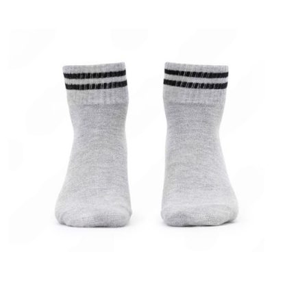 Compact Cotton Half Length White Gray Socks