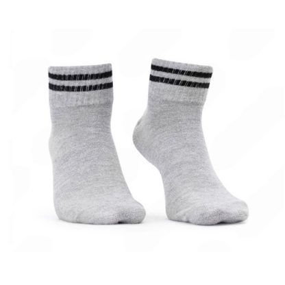 Compact Cotton Half Length White Gray Socks - Image 2