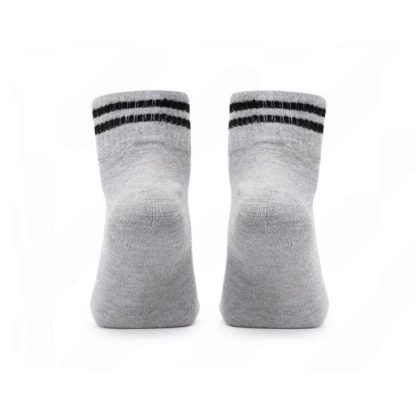Compact Cotton Half Length White Gray Socks - Image 3