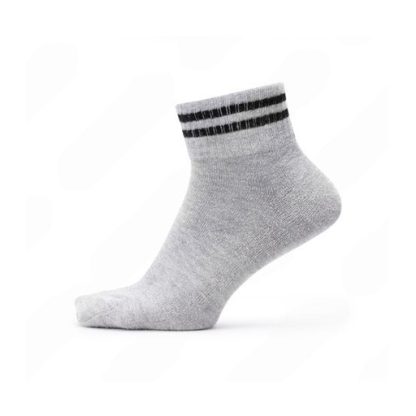 Compact Cotton Half Length White Gray Socks - Image 4