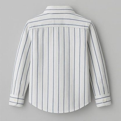 Men Strip White Regular Fit Cotton Shirt - Image 2