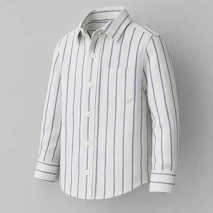 Men Strip White Regular Fit Cotton Shirt - Image 3